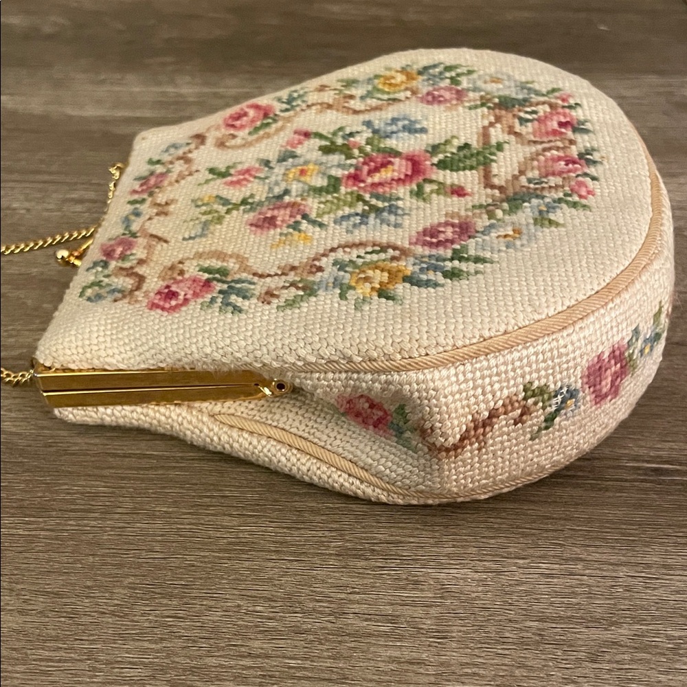 Vintage Floral Needlepoint Purse - Picture 11 of 12